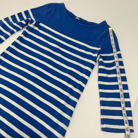 J. Crew Blue White Stripes 3/4 Sleeve Side Zip Stretch Knit Tunic Sweater XS - Picture 10 of 11